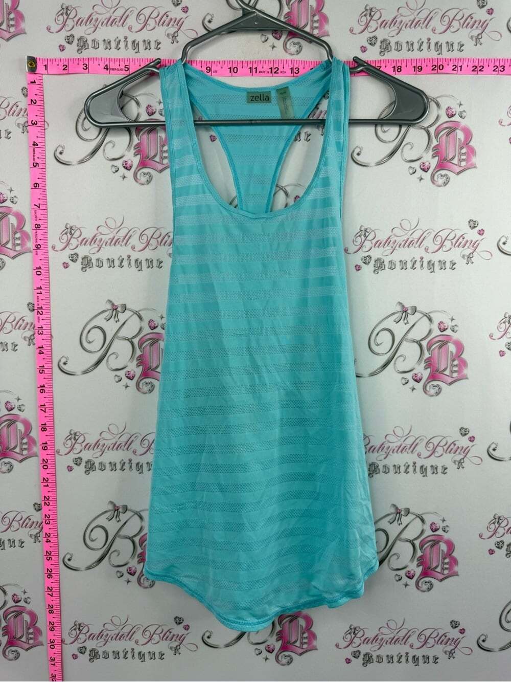 Zella tank top bright neon Aqua Mesh Racerback Tank Top